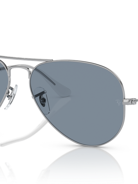 Ray-Ban Sunglasses Unisex Aviator Classic - Silver Frame Blue Lenses 55-14 Polarized