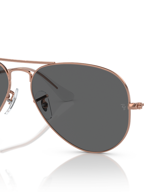 Ray-Ban Sunglasses Unisex Aviator Rose Gold - Rose Gold Frame Grey Lenses 55-14