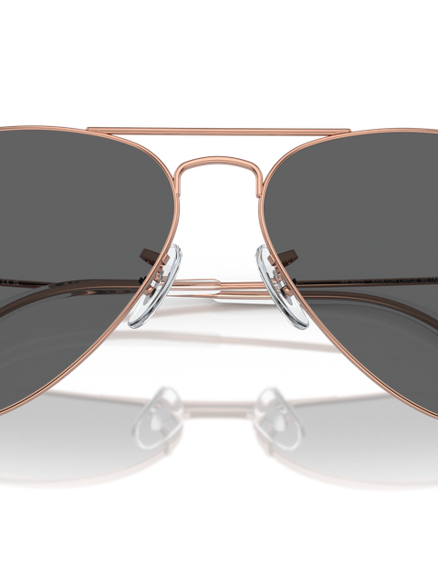 Ray-Ban Sunglasses Unisex Aviator Rose Gold - Rose Gold Frame Grey Lenses 55-14