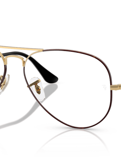 Ray-Ban Eyeglasses Unisex Aviator Optics Prescription - Arista Frame Clear Lenses 55-14 Polarized