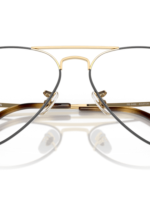 Ray-Ban Eyeglasses Unisex Aviator Optics Prescription - Arista Frame Clear Lenses 55-14 Polarized