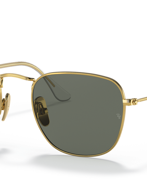 Ray-Ban Sunglasses Man Frank Titanium - Gold Frame Green Lenses 48-20 Polarized