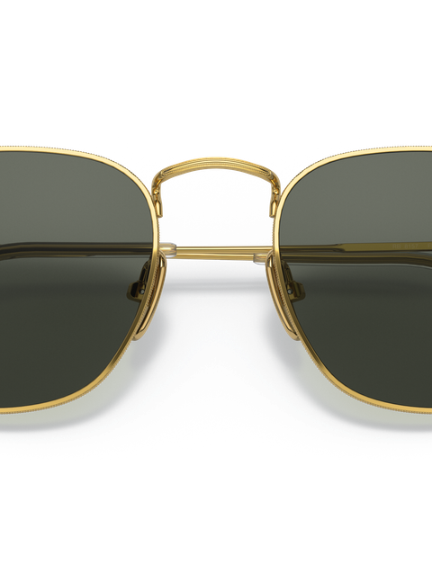 Ray-Ban Sunglasses Man Frank Titanium - Gold Frame Green Lenses 48-20 Polarized