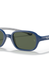 Ray-Ban Sunglasses Children Rb9074s Kids - Blue On Rubber Grey Frame Green Lenses 41-16