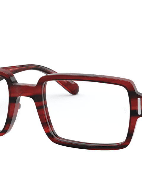 Ray-Ban Eyeglasses Woman Benji Optics Prescription - Striped Red Frame Clear Lenses 50-20