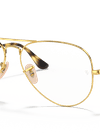 Ray-Ban Eyeglasses Unisex Aviator Optics Prescription - Arista Gold Frame Clear Lenses 55-14