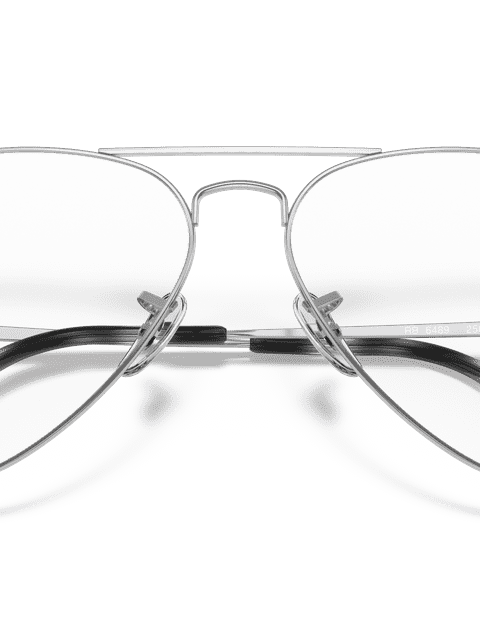 Ray-Ban Eyeglasses Unisex Aviator Optics Prescription - Silver Frame Clear Lenses 55-14