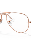 Ray-Ban Eyeglasses Unisex Aviator Optics Prescription - Shiny Rose Gold Frame Clear Lenses 58-14