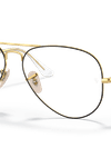 Ray-Ban Eyeglasses Unisex Aviator Optics Prescription - Gold Frame Clear Lenses 58-14 Polarized