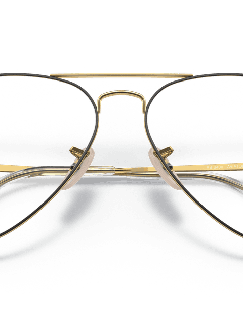 Ray-Ban Eyeglasses Unisex Aviator Optics Prescription - Gold Frame Clear Lenses 58-14 Polarized