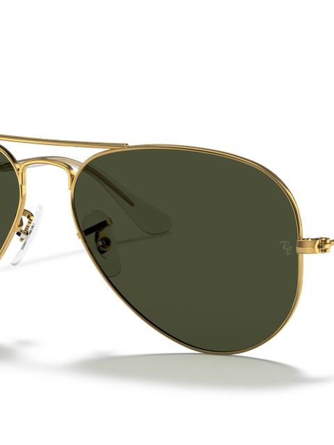 Ray-Ban Sunglasses Unisex Aviator Classic - Arista Gold Frame Green Lenses 55-14