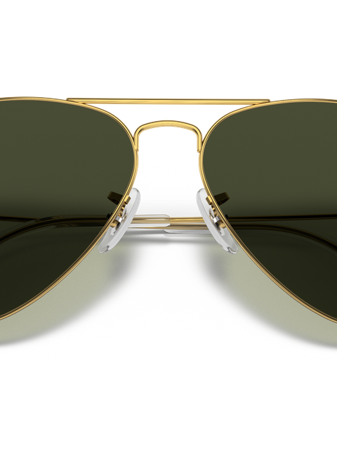 Ray-Ban Sunglasses Unisex Aviator Classic - Arista Gold Frame Green Lenses 55-14