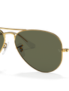 Ray-Ban Sunglasses Unisex Aviator Classic - Arista Gold Frame Green Lenses 55-14 Polarized