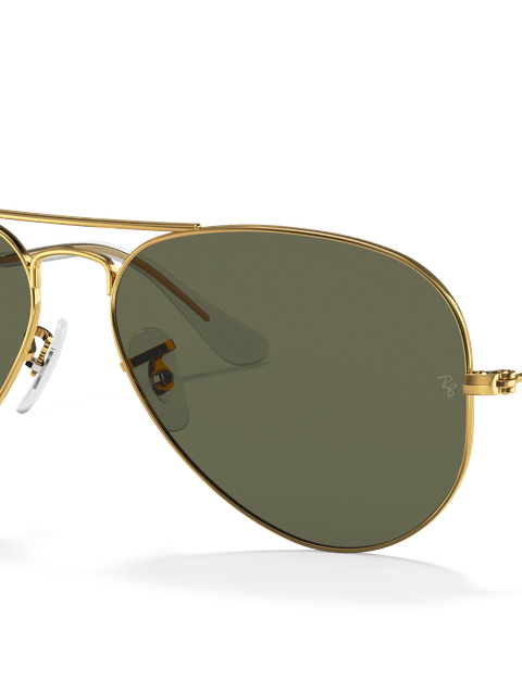 Ray-Ban Sunglasses Unisex Aviator Classic - Arista Gold Frame Green Lenses 55-14 Polarized