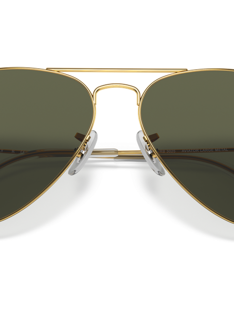 Ray-Ban Sunglasses Unisex Aviator Classic - Arista Gold Frame Green Lenses 55-14 Polarized