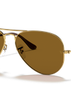 Ray-Ban Sunglasses Unisex Aviator Classic - Arista Gold Frame Brown Lenses 55-14