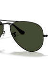 Ray-Ban Sunglasses Unisex Aviator Classic - Black Frame Green Lenses 58-14