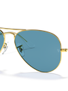 Ray-Ban Sunglasses Unisex Aviator Classic - Gold Frame Blue Lenses 55-14 Polarized