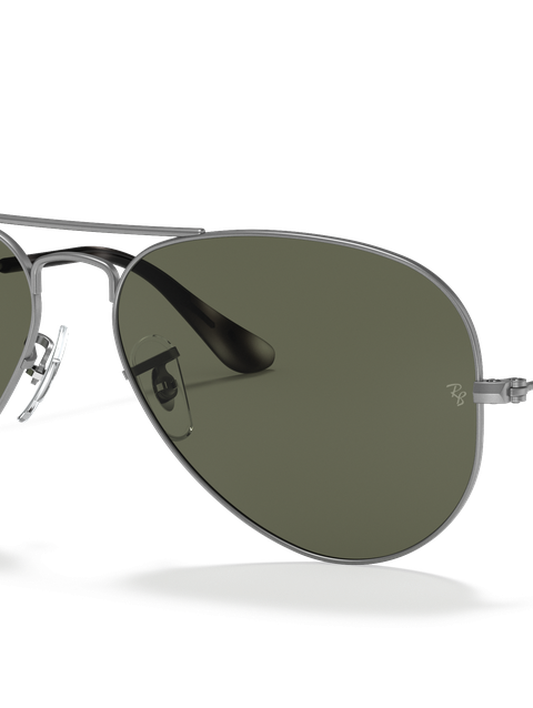 Ray-Ban Sunglasses Unisex Aviator Classic - Grey Frame Green Lenses 55-14