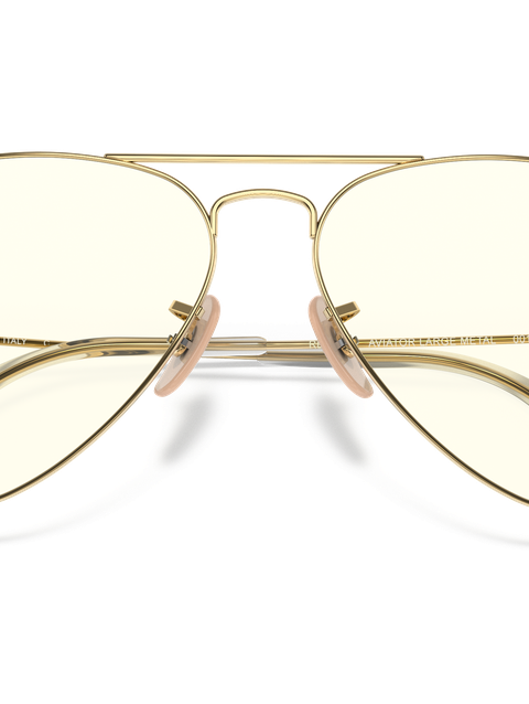 Ray-Ban Sunglasses Unisex Aviator Clear Evolve - Arista Gold Frame Grey Lenses 55-14